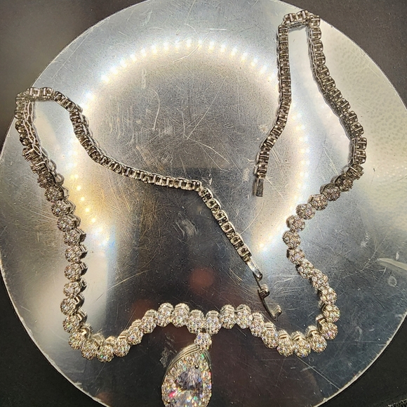 Silver Tone Cubic ZirconiaNecklace and Bracelet Set - Picture 16 of 16